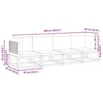vidaXL Ensemble de canapés de jardin 4 pièces avec coussins en bois d'acacia et rotin
