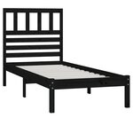 vidaXL Cadre de lit sans matelas noir 75x190 cm bois de pin massif