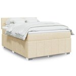 vidaXL Sommier à lattes de lit avec matelas Crème 140x200 cm Tissu