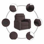 vidaXL Fauteuil inclinable Marron foncé Tissu