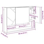 vidaXL Armoire Miroir Bois ancien 80 x 17 x 55 cm Bois d'ingénierie