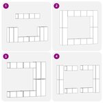 vidaXL Ensemble de meuble TV 8 pièces - Accroché au mur  Chêne noir  Bois aggloméré