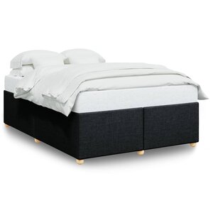 vidaXL Cadre de lit sans matelas noir 140x190 cm tissu