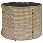 vidaXL Canapé de jardin avec table coussins rond beige résine tressée