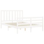 vidaXL Cadre de lit sans matelas blanc 140x190 cm bois de pin massif