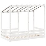 vidaXL Lit pour enfants avec toit blanc 70x140cm en bois massif de pin