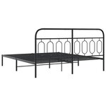 vidaXL Cadre de lit métal sans matelas et tête de lit noir 160x200 cm