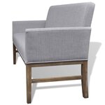 vidaXL Banc avec coussin rembourré tissu hévéa gris clair