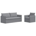 vidaXL Canapé 2 Pièces Gris clair 196 x 82 x 85 cm tissu