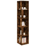 vidaXL Armoire d'angle Chêne fumé 33x33x164 5 cm Bois d'ingénierie