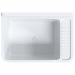 vidaXL Évier utilitaire pour montage murale blanc 60x40x28 cm résine