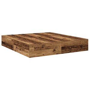 vidaXL Cadre de lit Bois ancien 200 x 200 cm Bois d'ingénierie