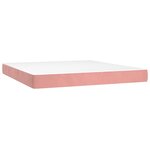 vidaXL Sommier à lattes de lit avec matelas LED Rose 160x200cm Velours