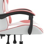 vidaXL Chaise de jeu pivotante Blanc et rose Similicuir