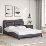 vidaXL Cadre de lit avec LED sans matelas Hvar gris 140x190 cm