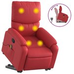 vidaXL Fauteuil inclinable de massage Rouge Similicuir