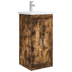 vidaXL Meuble de salle de bain avec évier Chêne fumé 42 x 40 x 84 5 cm