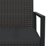 vidaXL Salon de jardin 3 Pièces avec coussins Noir Résine tressée