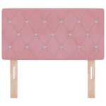 vidaXL tête de lit LED avec boutons en cristal  rembourrée en velours rose de 80 cm