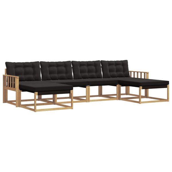 vidaXL Ensemble de canapés d'extérieur 6 pc Blanc et noir