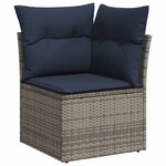 vidaXL Salon de jardin avec coussins 9 Pièces gris résine tressée acacia