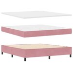 vidaXL Lit à ressorts avec matelas Rose 200 x 180 cm Velours