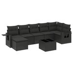 vidaXL Salon de jardin 8 Pièces avec coussins noir résine tressée