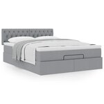 VidaXL Cadre de lit ottoman et matelas gris clair 140x200 cm tissu
