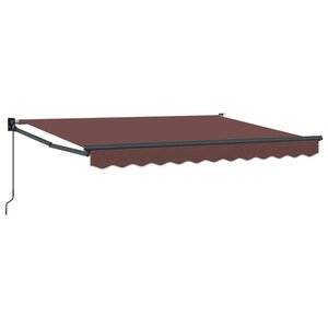 vidaXL Auvent rétractable Marron 3 5 x 2 m 100 Polyester et Aluminium