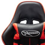 vidaXL Chaise de jeu avec repose-pied Noir et rouge Cuir artificiel