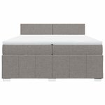 vidaXL Sommier à lattes de lit avec matelas Taupe 200x200 cm Tissu
