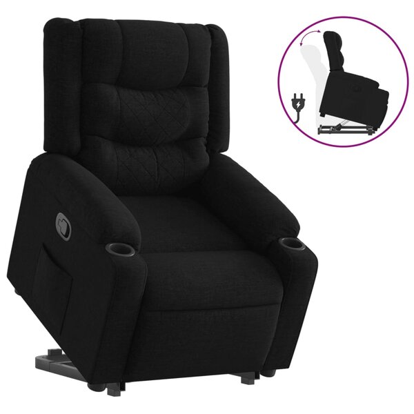 vidaXL Fauteuil inclinable noir tissu