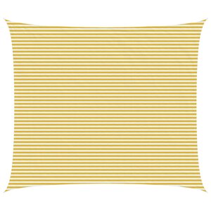 vidaXL Voile d'ombre Jaune et blanc 6 x 7 m HDPE