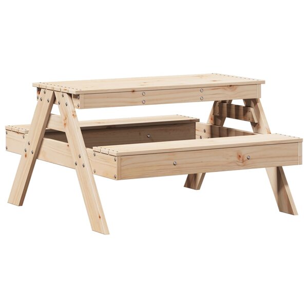 vidaXL Table de pique-nique pour enfants 88x97x52cm bois massif de pin