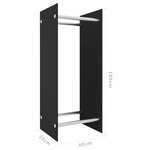 vidaXL Portant de bois de chauffage Noir 40x35x100 cm Verre trempé