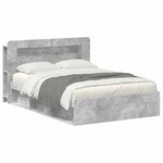 vidaXL Cadre de lit avec rangement Gris béton 140 x 200 cm