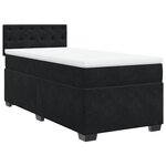 vidaXL Sommier à lattes de lit et matelas Noir 80x200 cm Velours