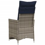 vidaXL Lot de 2 chaises de jardin inclinables avec coussins en résine tressée grise