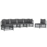 Salon de jardin meuble d'extérieur ensemble de mobilier avec coussins 6 pièces anthracite acier 02_0018308