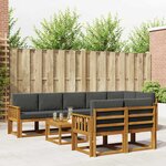 vidaXL Ensemble de canapés d'extérieur 9 pc Naturel et Anthracite