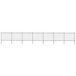 vidaXL Clôture de jardin avec dessus en lance Acier 11 9 x 1 5 m Noir
