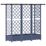 vidaXL Lit Élevé avec Treillis et Toit Gris 164 x 40 x 121 cm PP