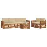 vidaXL Ensemble de canapés d'extérieur 7 pc Naturel et Beige