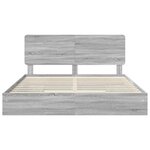 vidaXL Lit de Rangement Gris Sonoma 180 x 200 cm Bois d'ingénierie