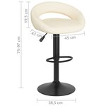vidaXL Tabourets de bar lot de 2 crème velours