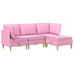 vidaXL Canapé modulaire avec rangement 4 Pièces Rose Tissu