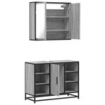 vidaXL Ensemble de meubles de salle de bain 2 Pièces Sonoma gris