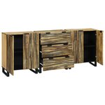 vidaXL Ensemble de mobilier de salle de bain 3 Pièces Marron Moyen