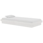 vidaXL Cadre de lit sans matelas blanc bois massif