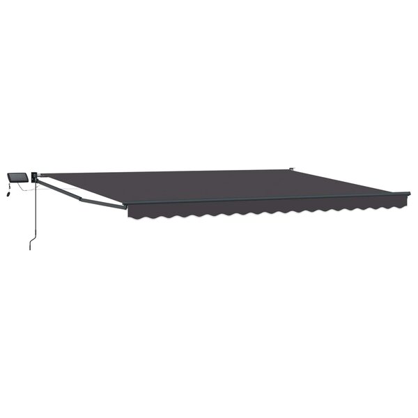 vidaXL Store rétractable manuel avec LEDs Anthracite 5 x 3 m